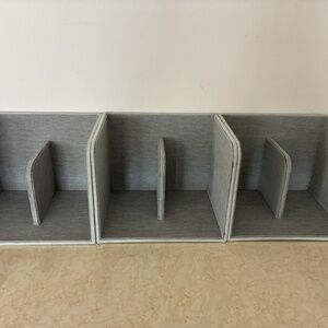 Set of 3 CARAWAY Gray Fabric Magnetic Storage Organizers -New